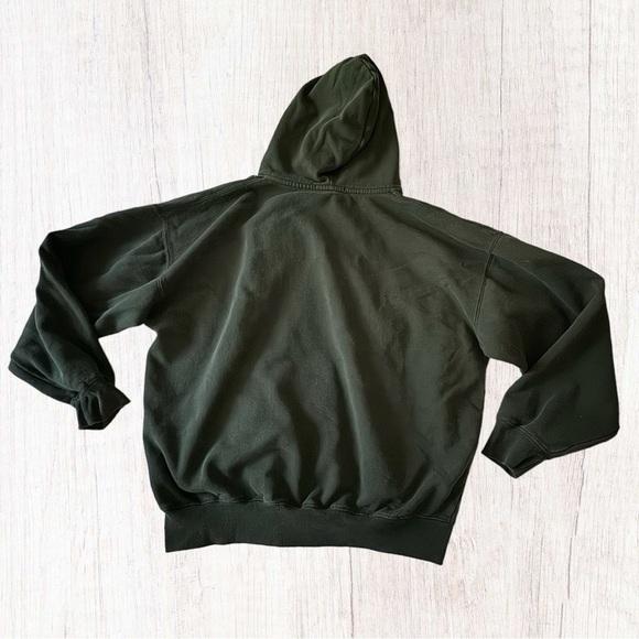 Brandy Melville Full Zip Christy Oversized Hunter Green Hoodie Sweatshirt OS - Picture 2 of 5